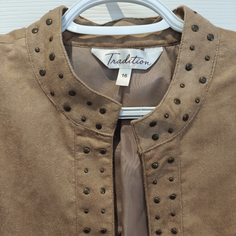 TRADITION Faux Suede Jacket Western Country Style - Picture 2 of 8